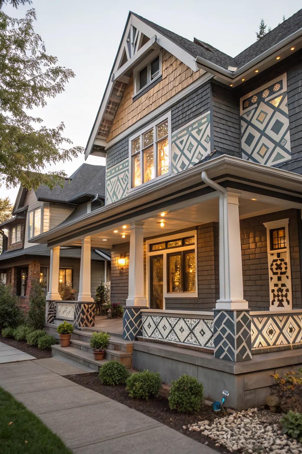 Geometric elegance: Patterns add visual interest.