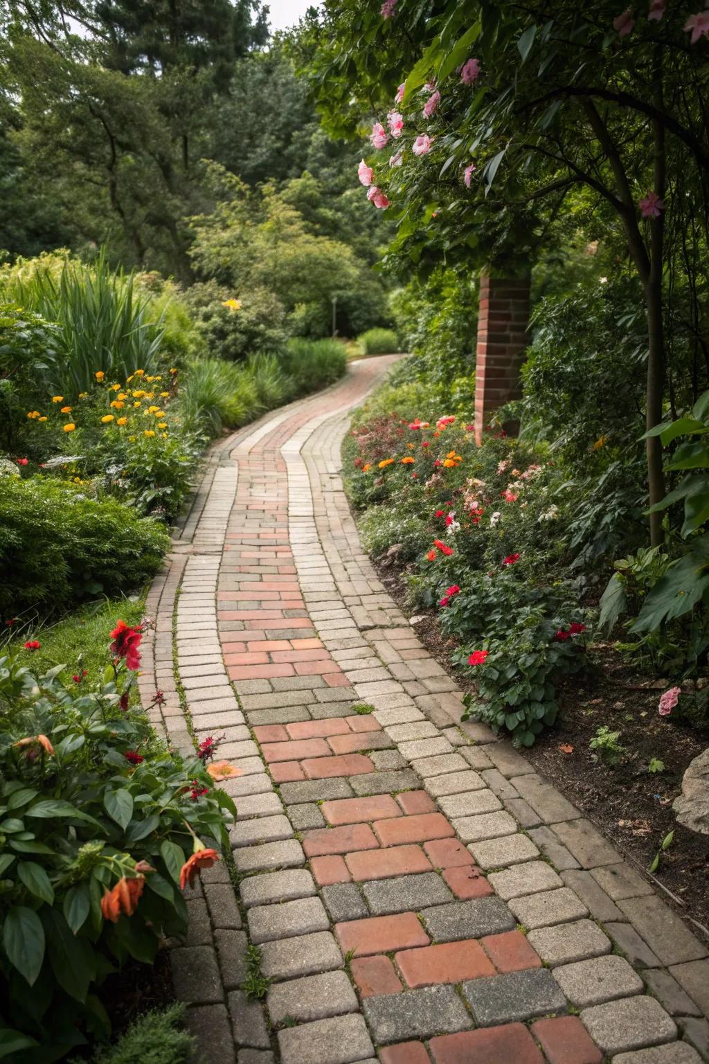 Mix textures for an eclectic path design.