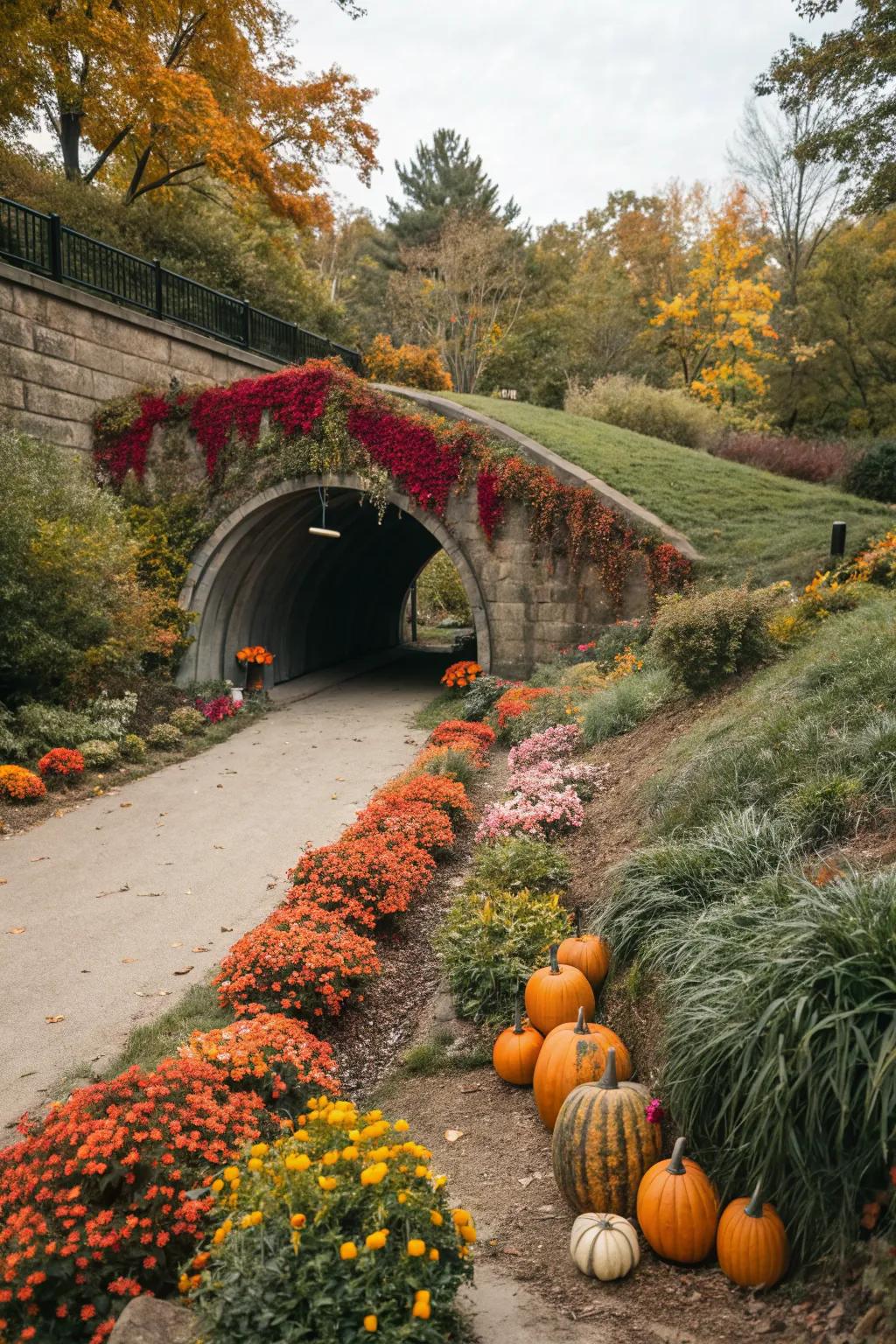 Seasonal decor brings festive cheer to culverts.