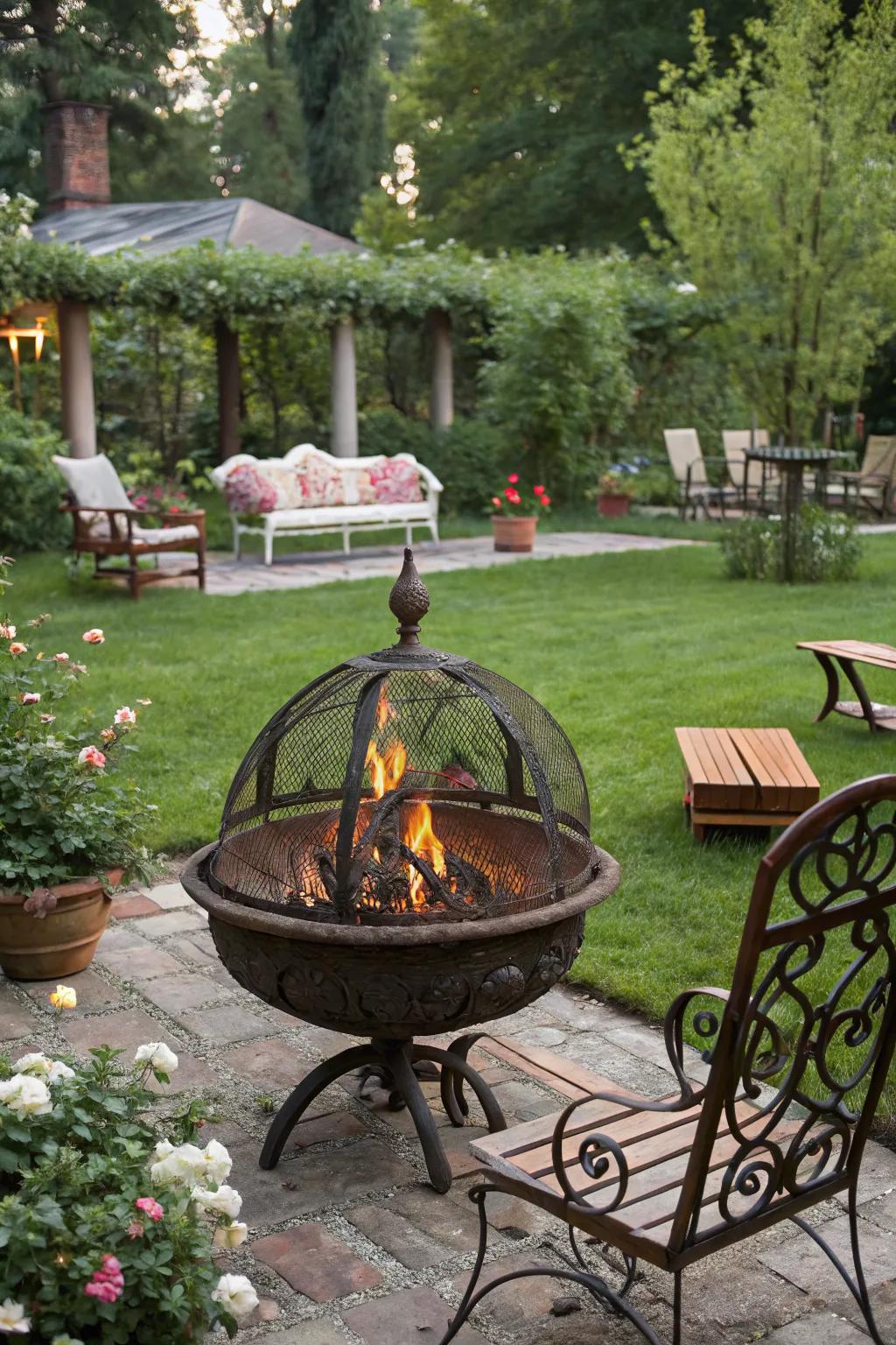 Classic iron fire pits bring vintage charm to any outdoor space.