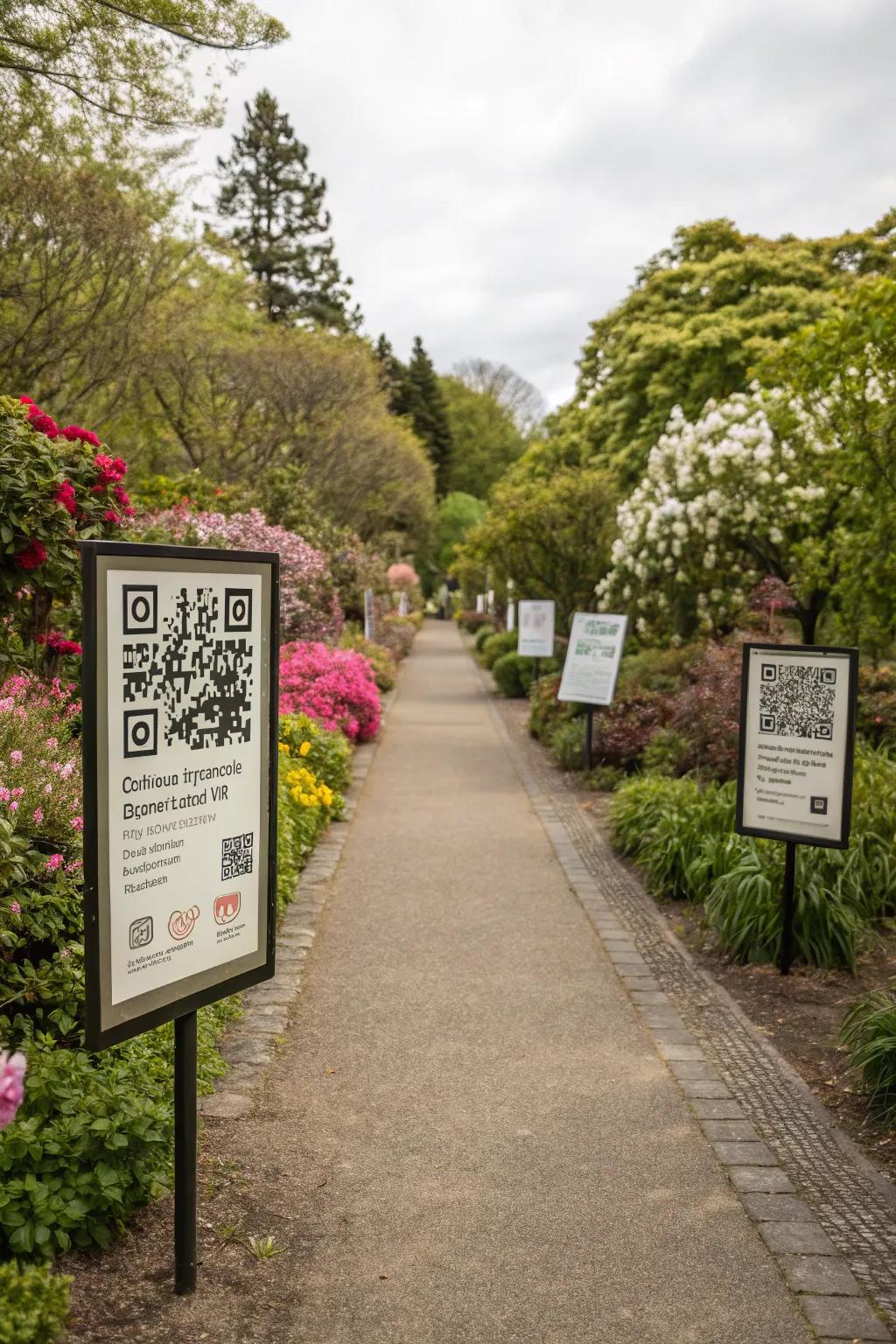 Enhance the garden experience with interactive signs.