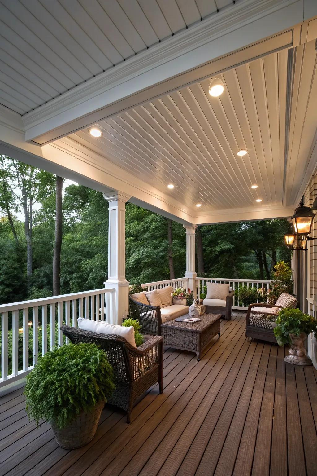 Beadboard ceilings provide a classic and charming appeal.