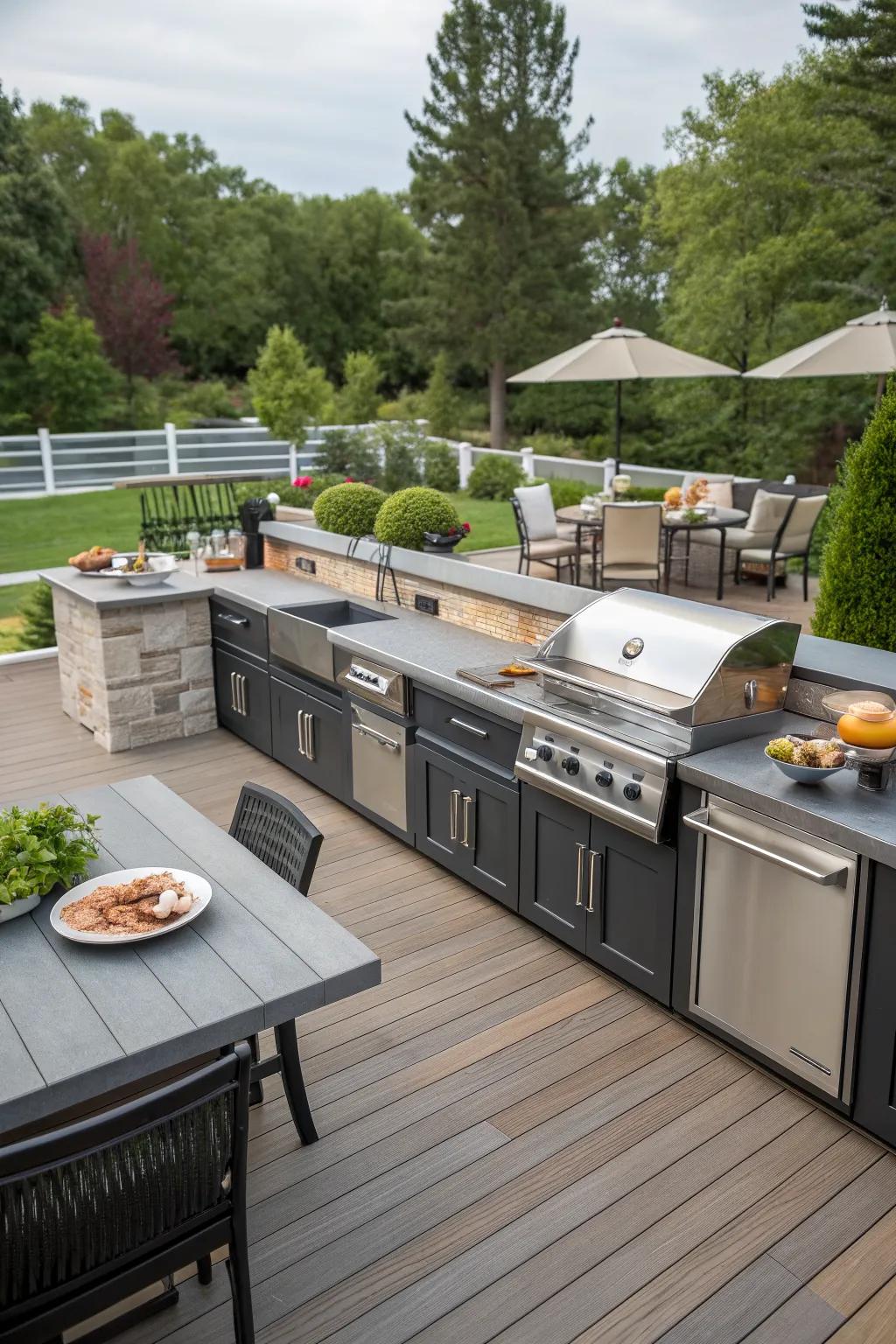 Customize your layout for a deck kitchen that suits your lifestyle.