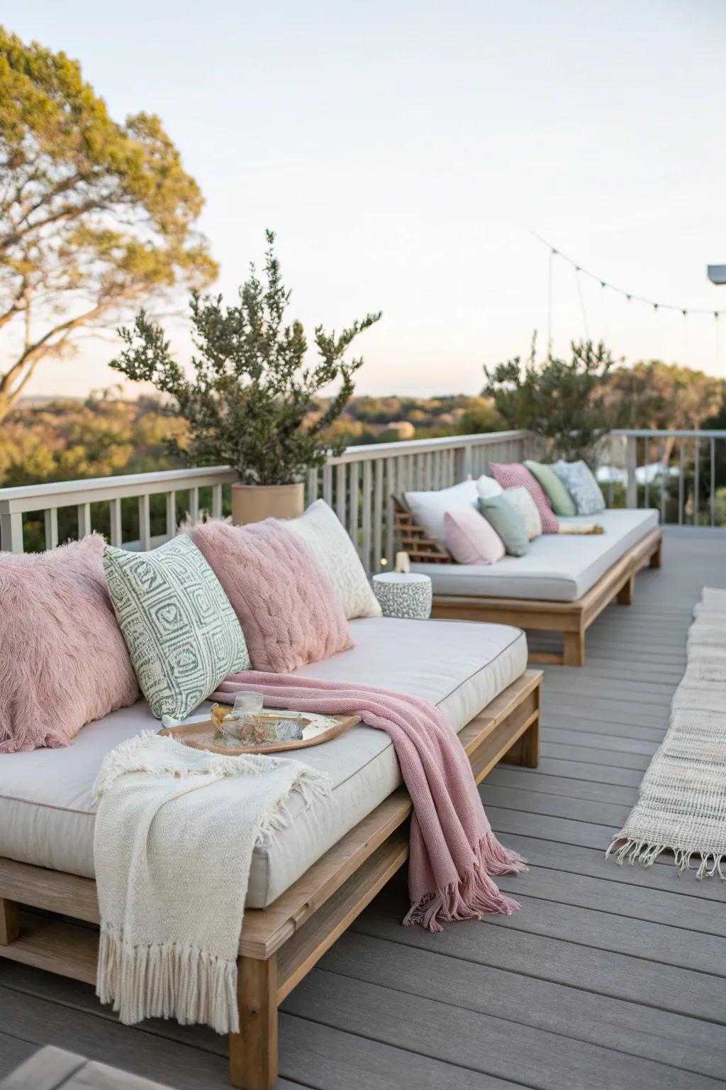 Deep-seated lounges offer the ultimate in deck relaxation.