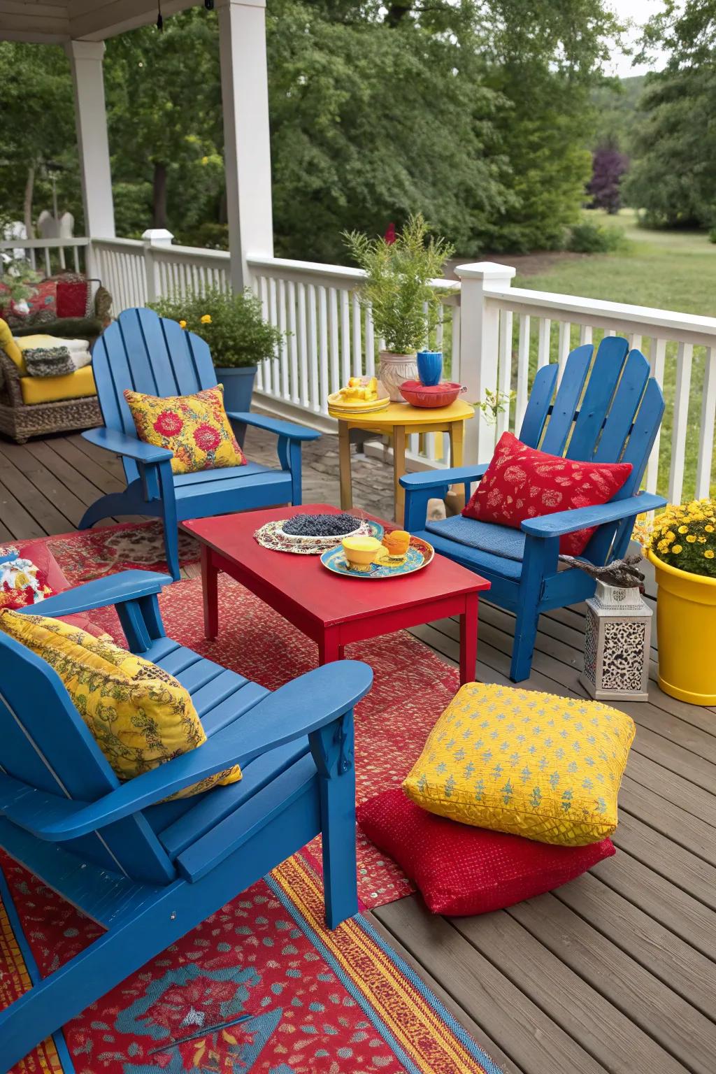 Make your deck pop with bold colors.