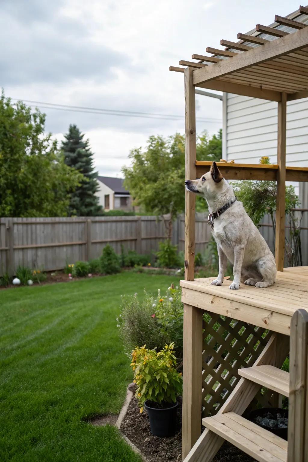 A lookout spot satisfies your dog's curiosity and need to patrol.