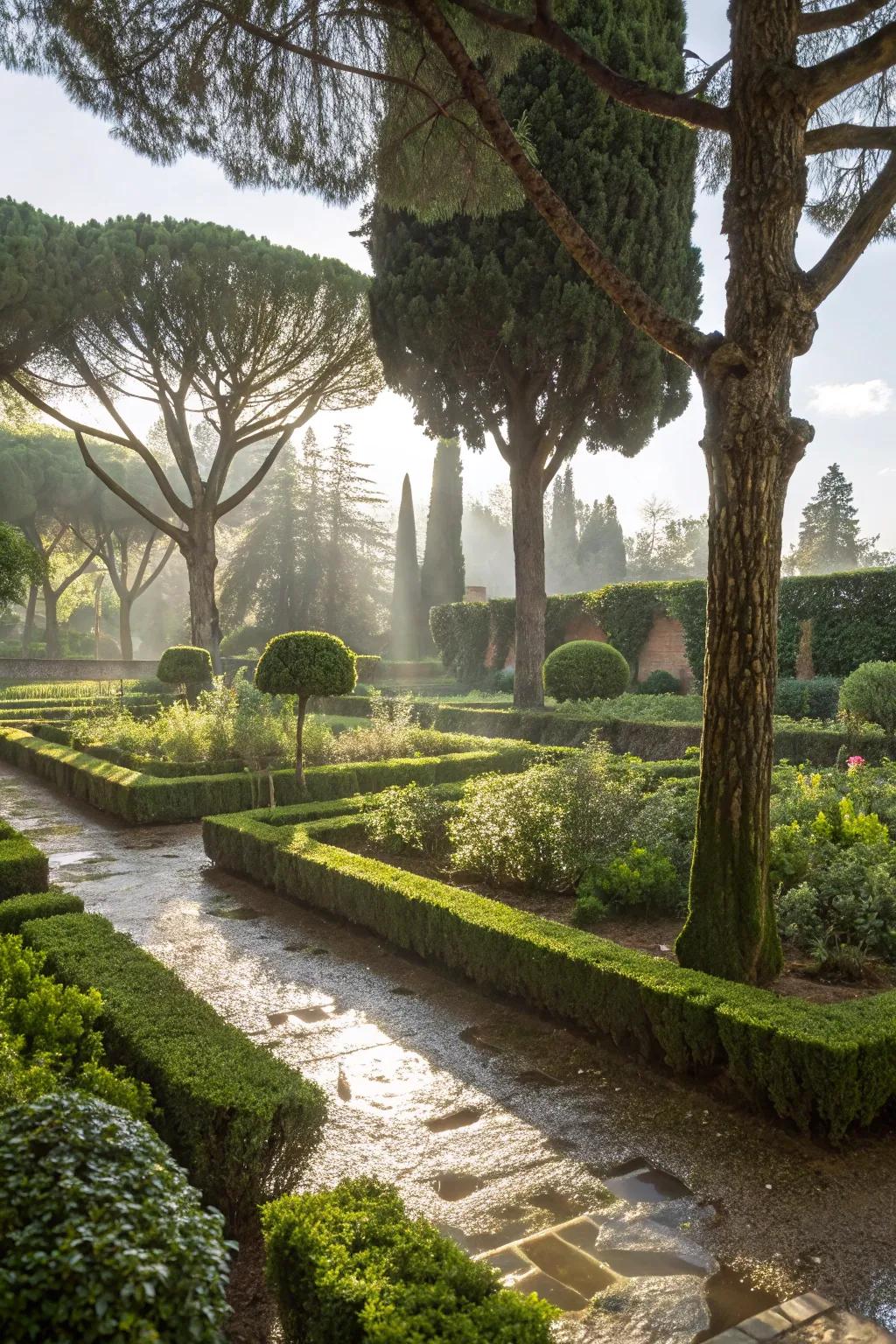 Sunlight helps reduce excess moisture in gardens.