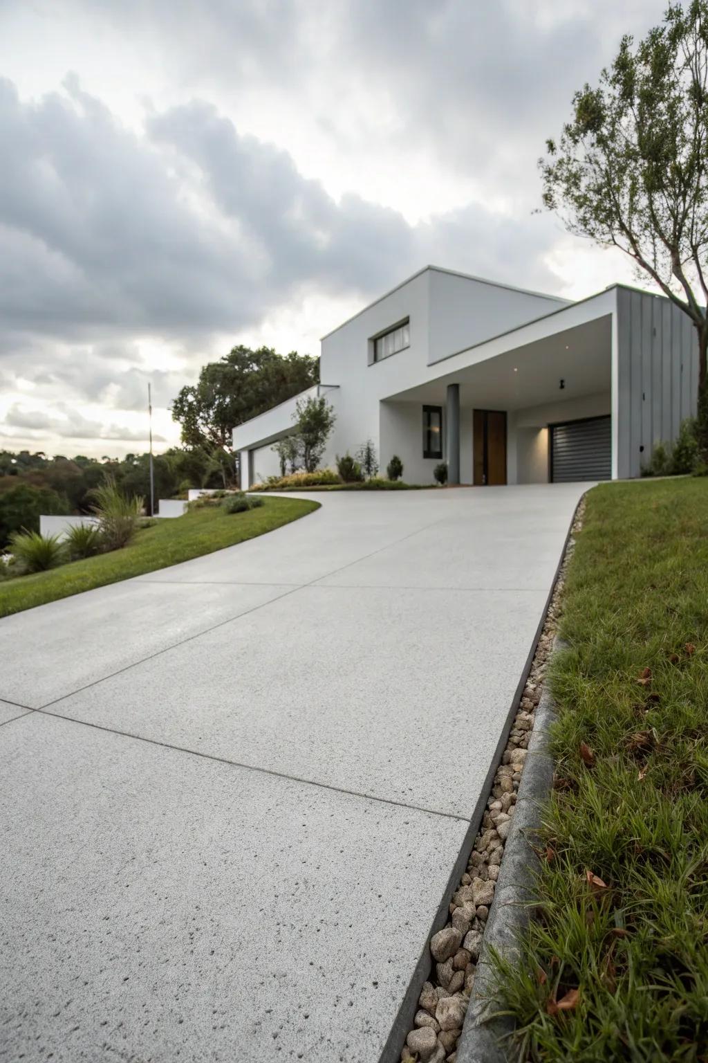 Silver gray driveways offer subtle sophistication.