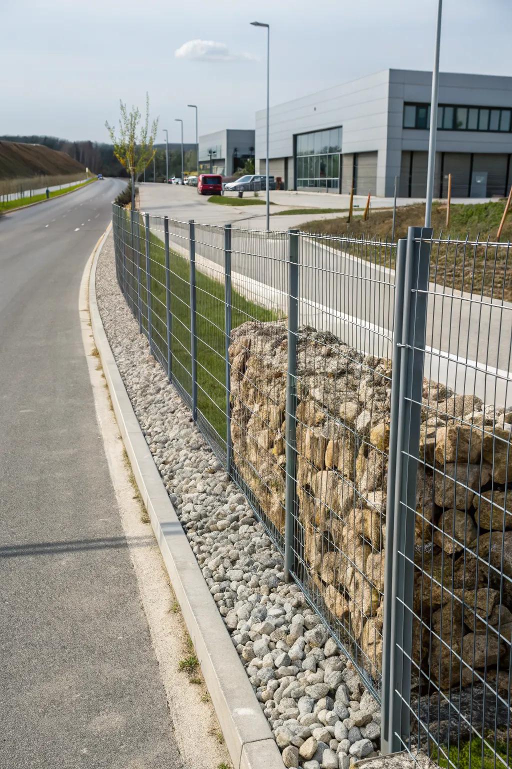 Gabion walls add a modern and textured touch to any driveway.