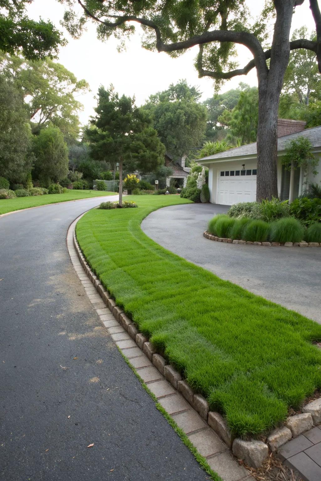 Blend seamlessly with nature using eco-friendly grass edges.