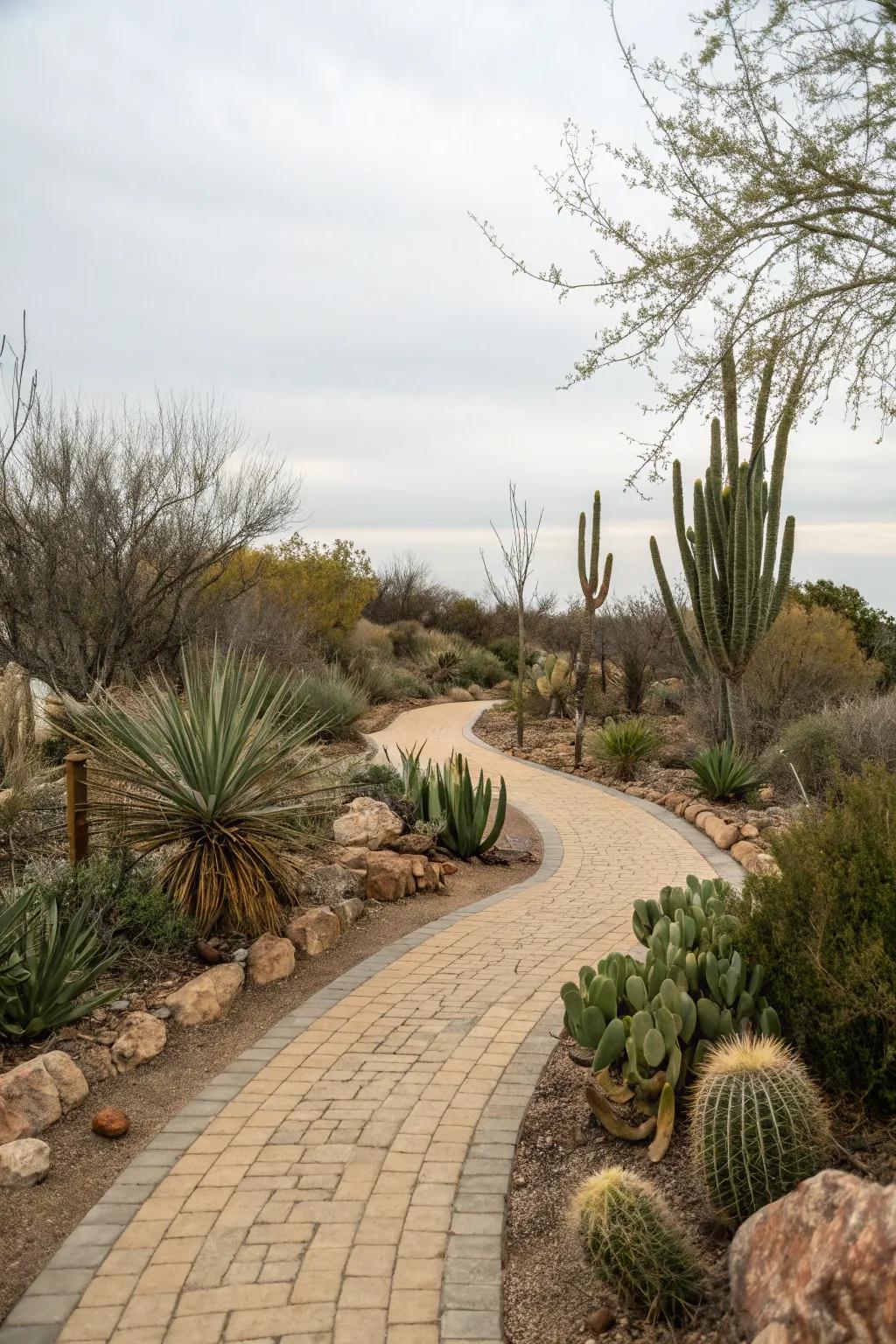 Permeable pavers offer an eco-friendly solution for garden paths.