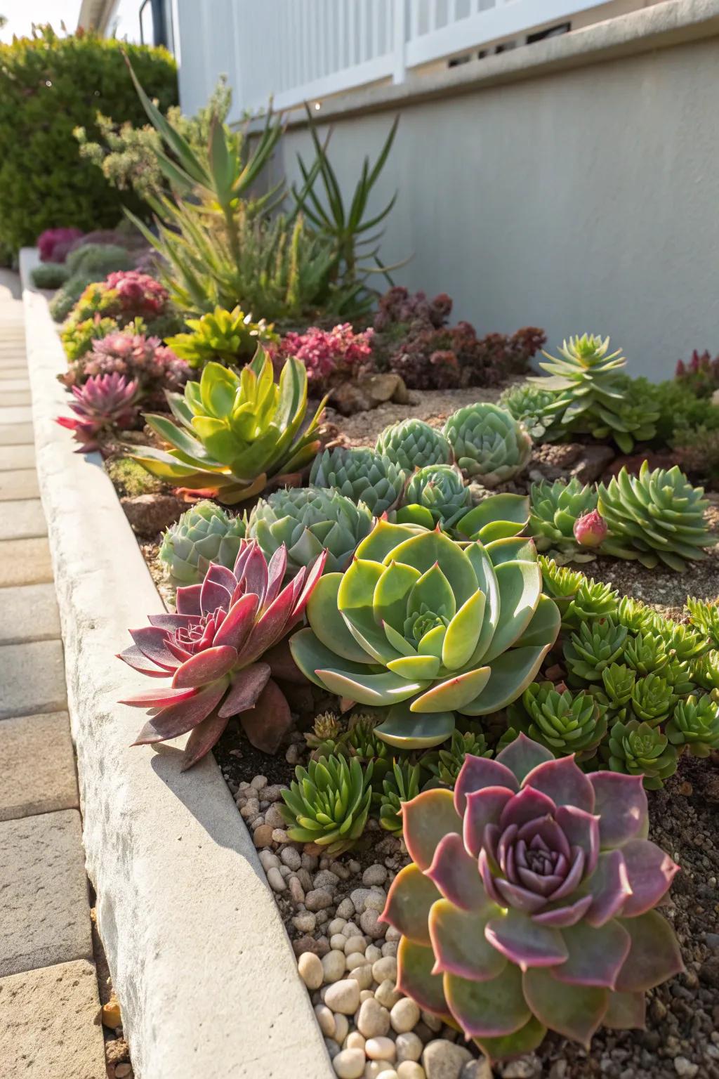 Succulent gardens offer modern, low-water beauty.