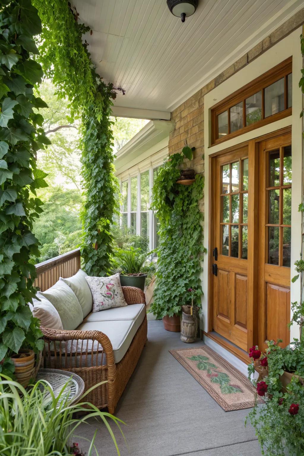 Vertical gardens add greenery and save space.