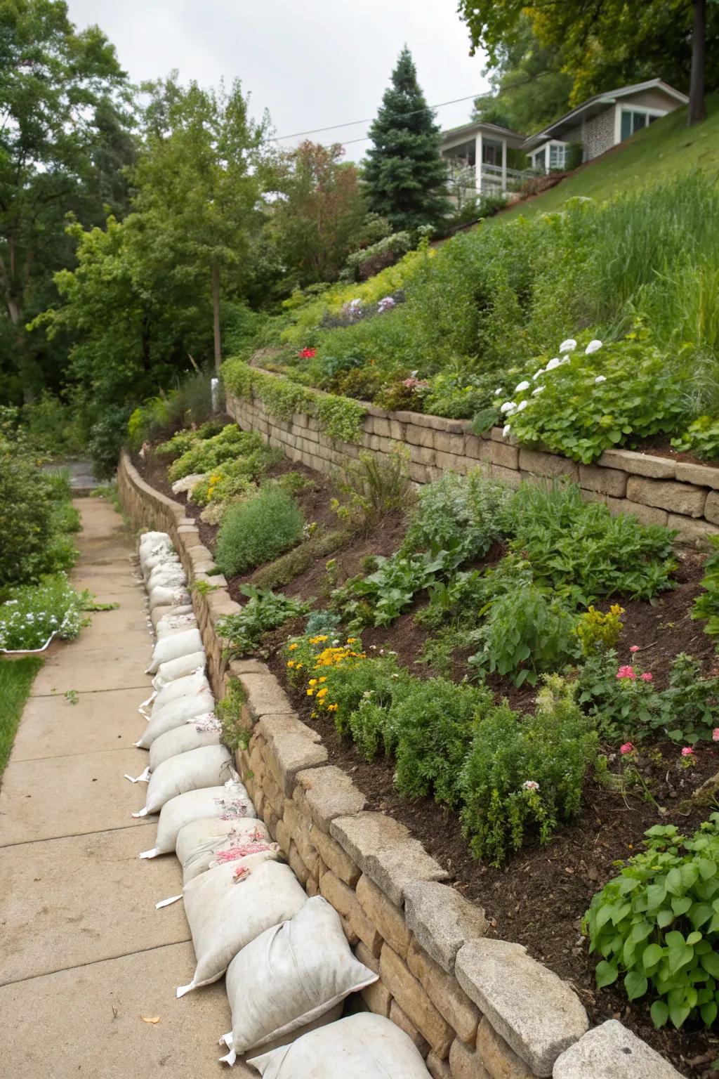 Sandbags offer temporary erosion control