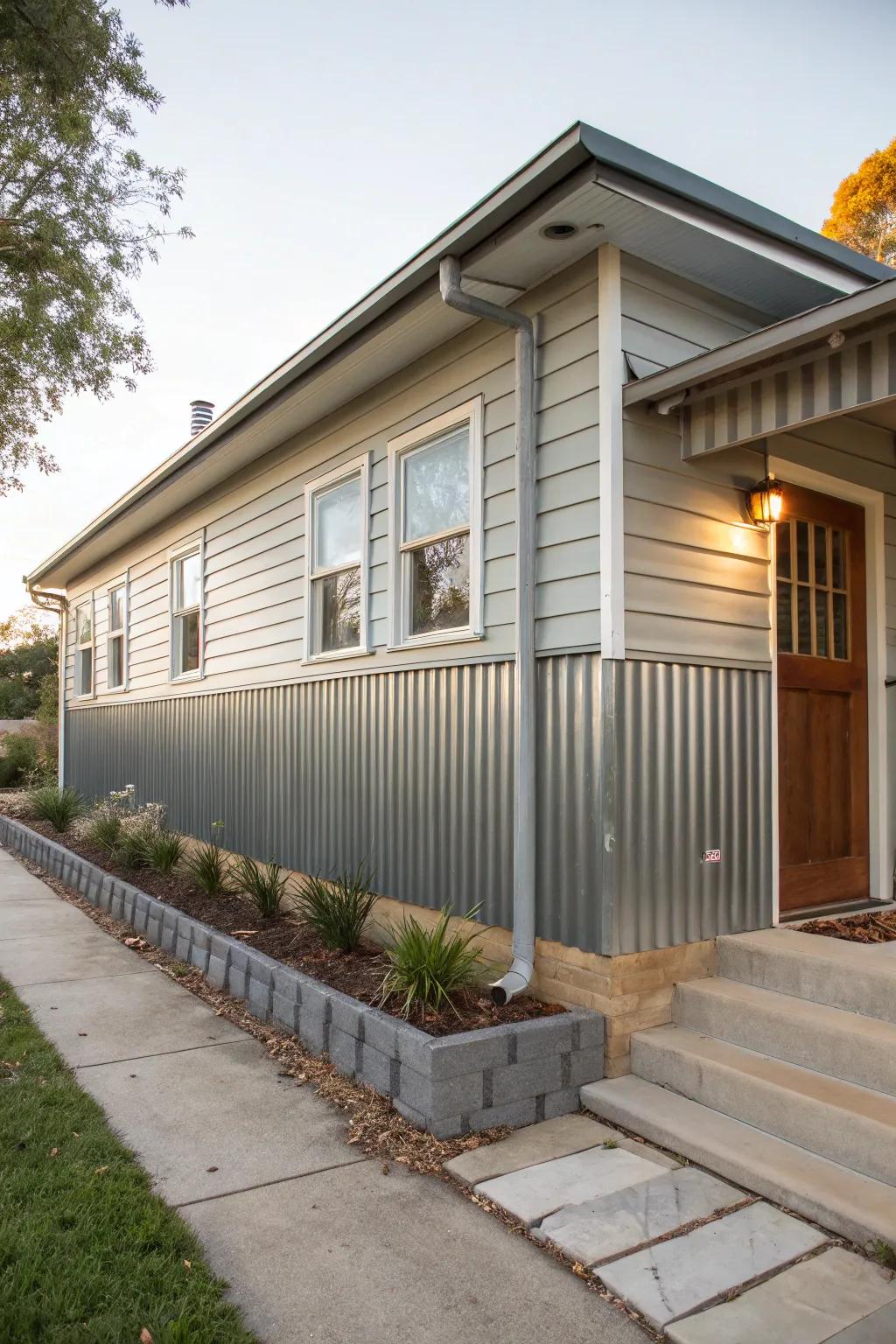 Textured elegance with corrugated metal.