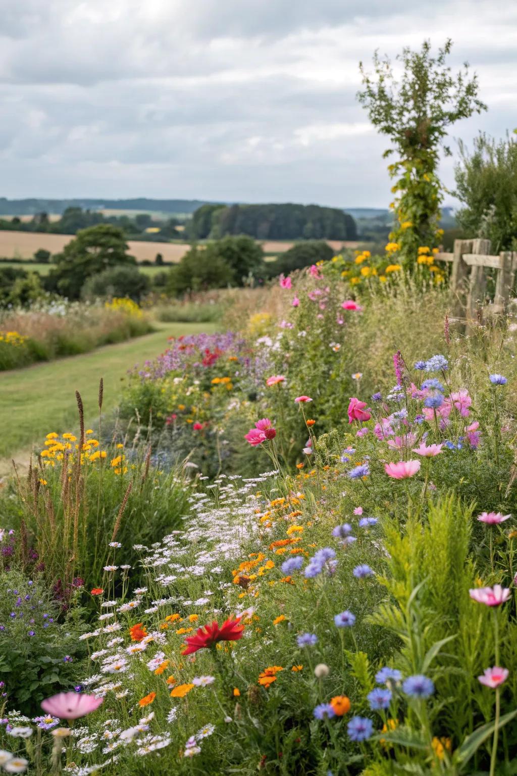 A wildflower meadow brings natural beauty to fall gardens.