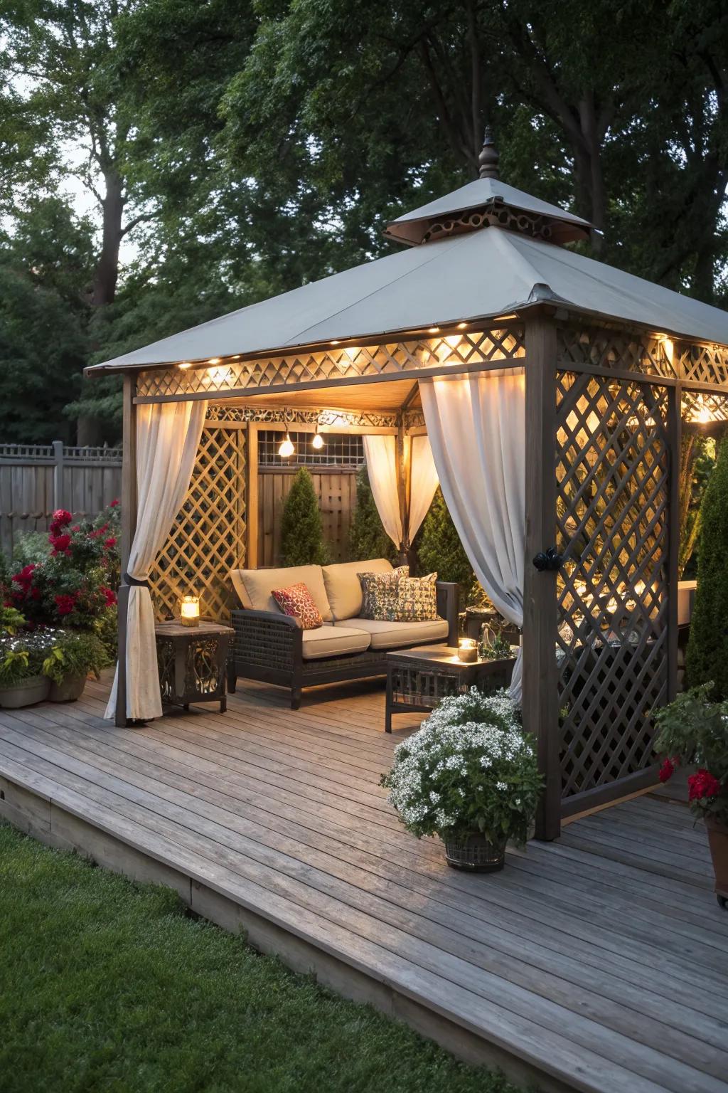 A sheltered space for year-round enjoyment.
