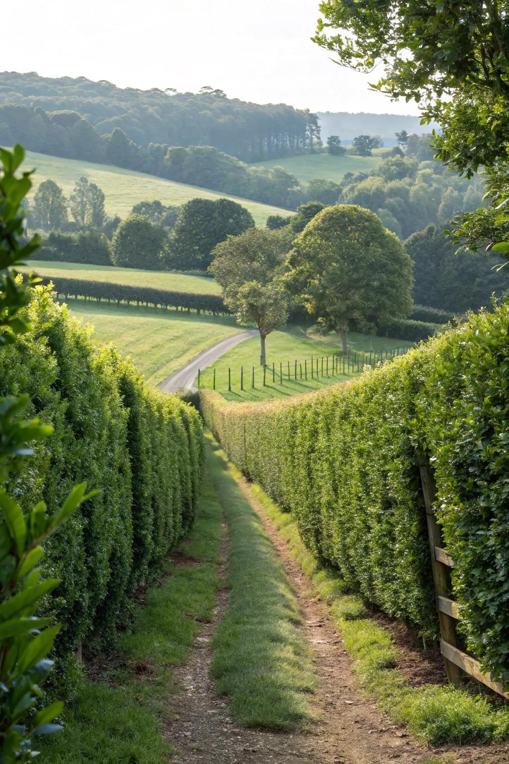 Living fences provide natural, seasonal beauty.