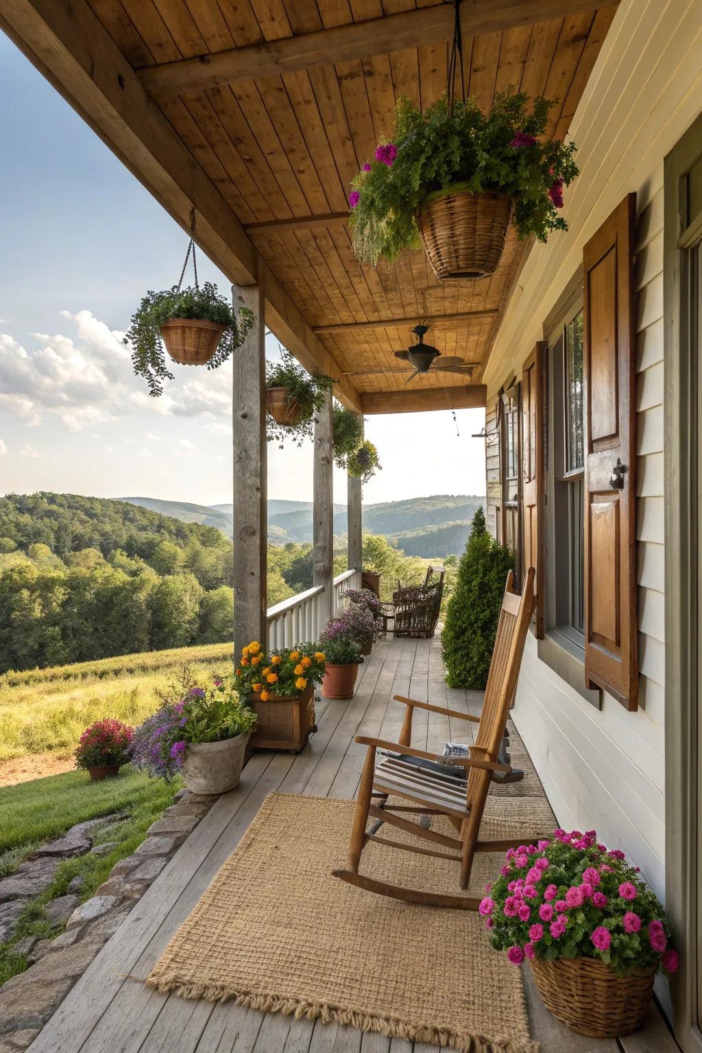 Shutters add a classic farmhouse touch to your porch.