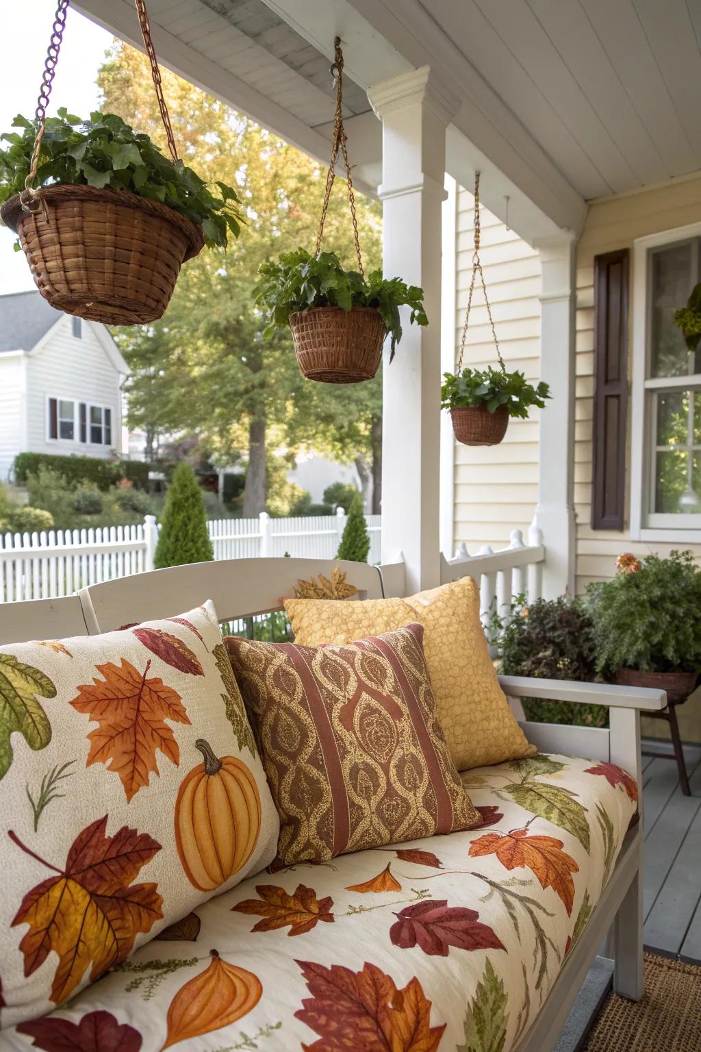 Seasonal pillows offer an easy decor update.