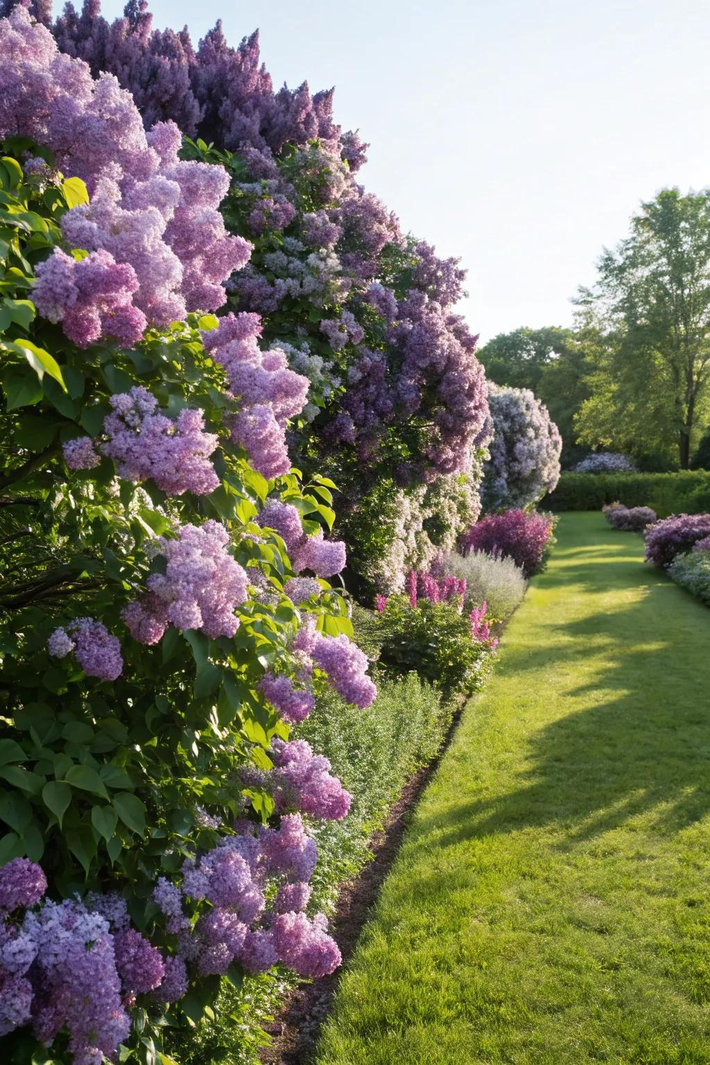 Lilac hedges add fragrance and color to your garden.