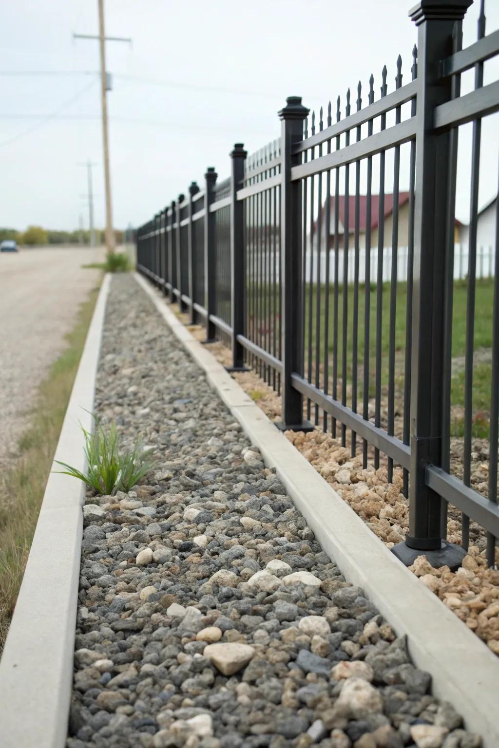 Gravel provides functionality and a clean finish.