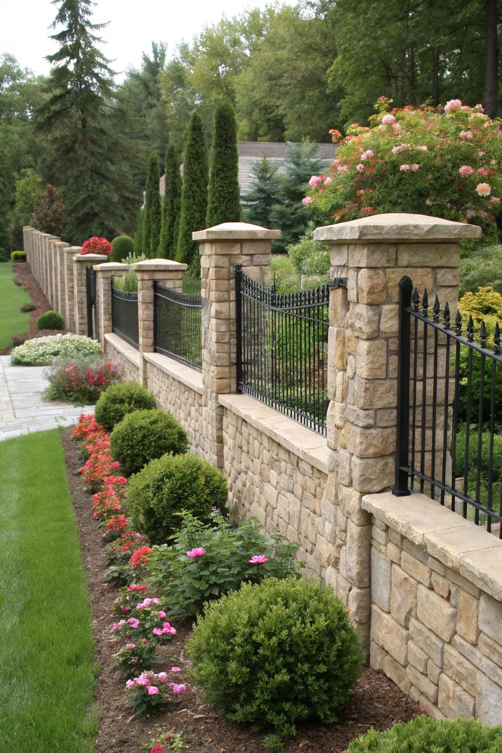 Stone extensions bring solidity and timeless appeal.