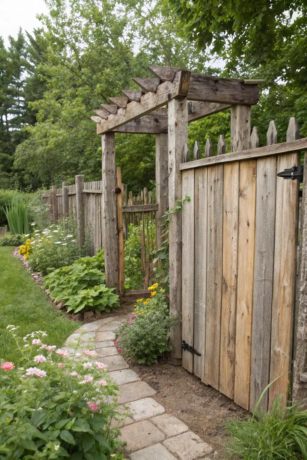 Reclaimed timber for rustic charm