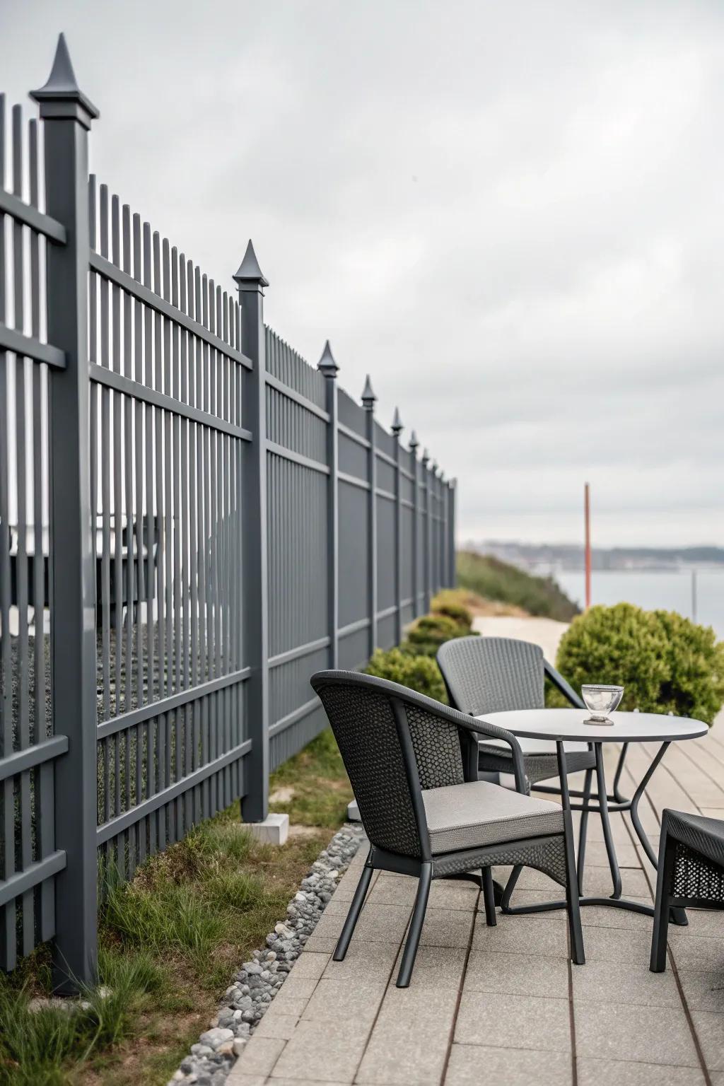 Monochromatic designs create a harmonious backyard aesthetic.