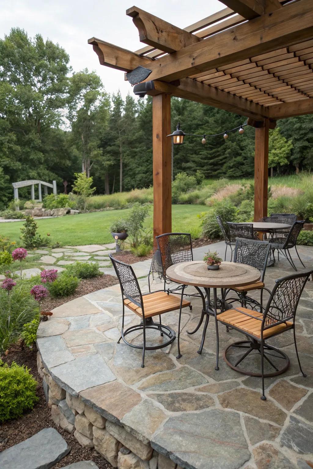 Mixed materials create a striking contrast.