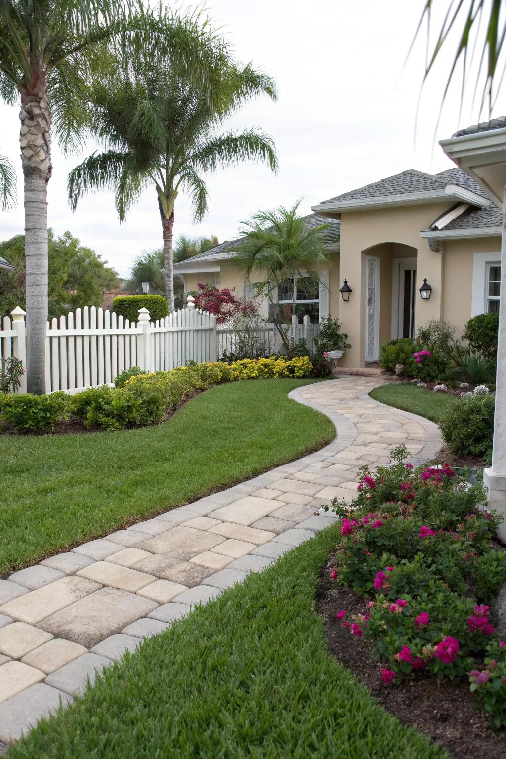 Paver pathways that add a modern and stylish touch.