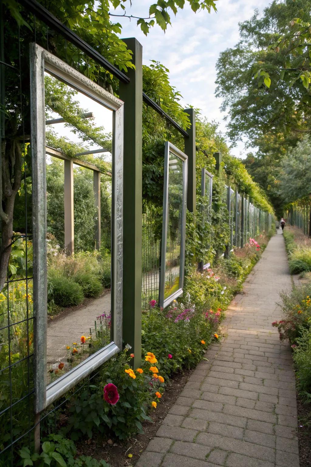 Mirrors can cleverly enhance the sense of space in your garden.