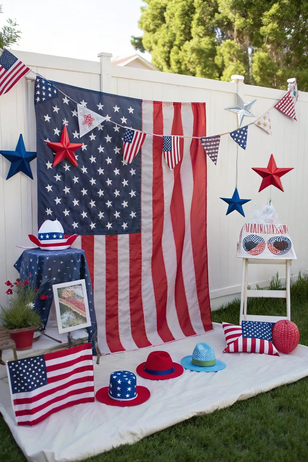 Capture memories with a festive outdoor photo booth.