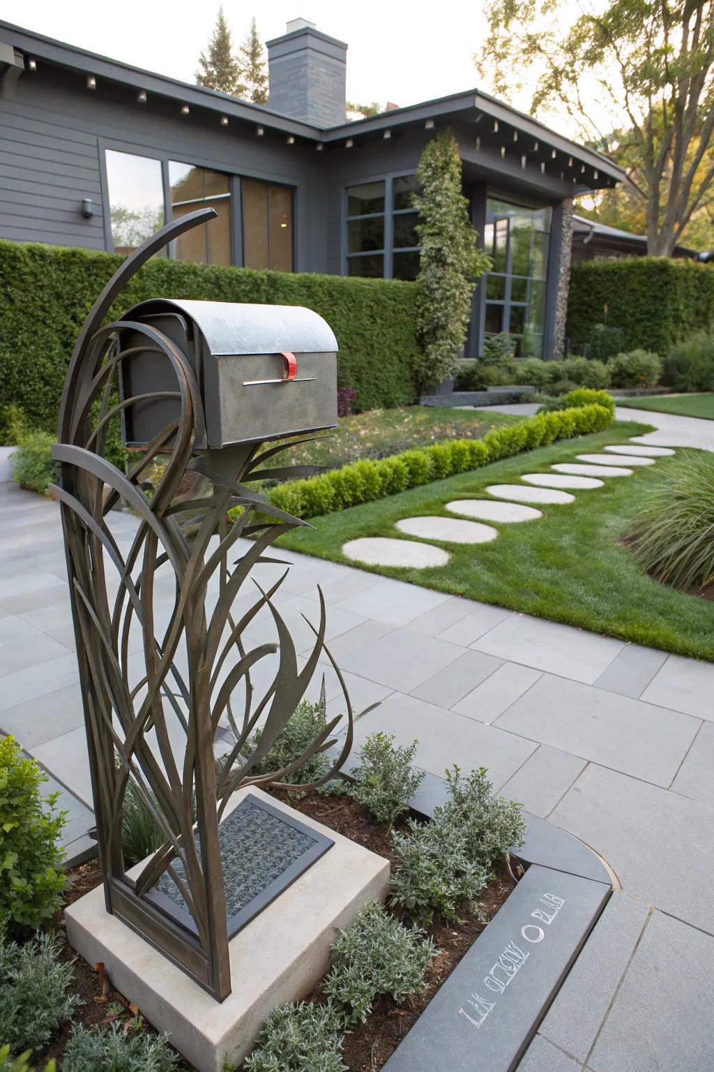 Elevate your mailbox with an artistic metal sculpture.