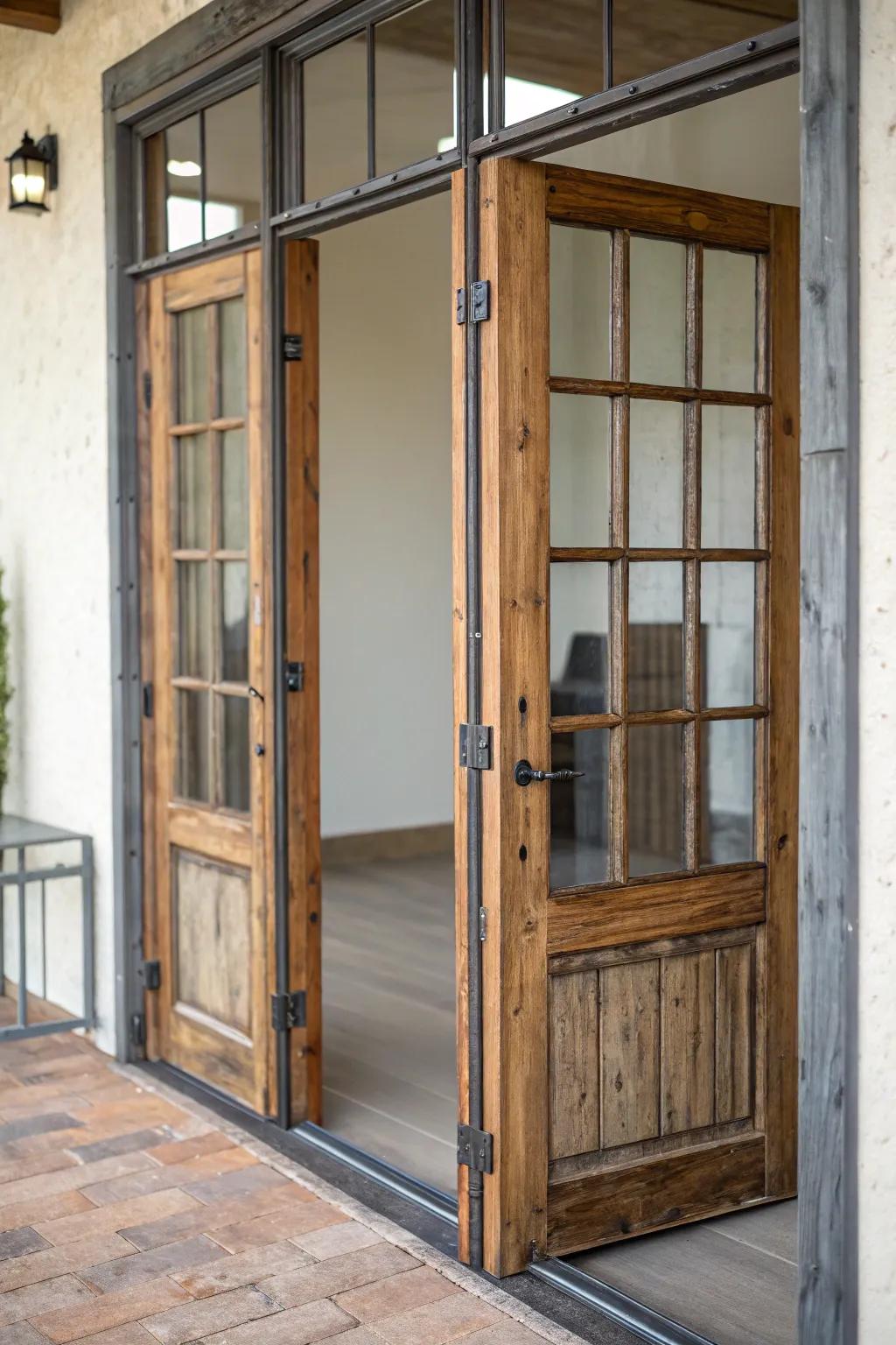 Mixed materials create a modern and eclectic look.