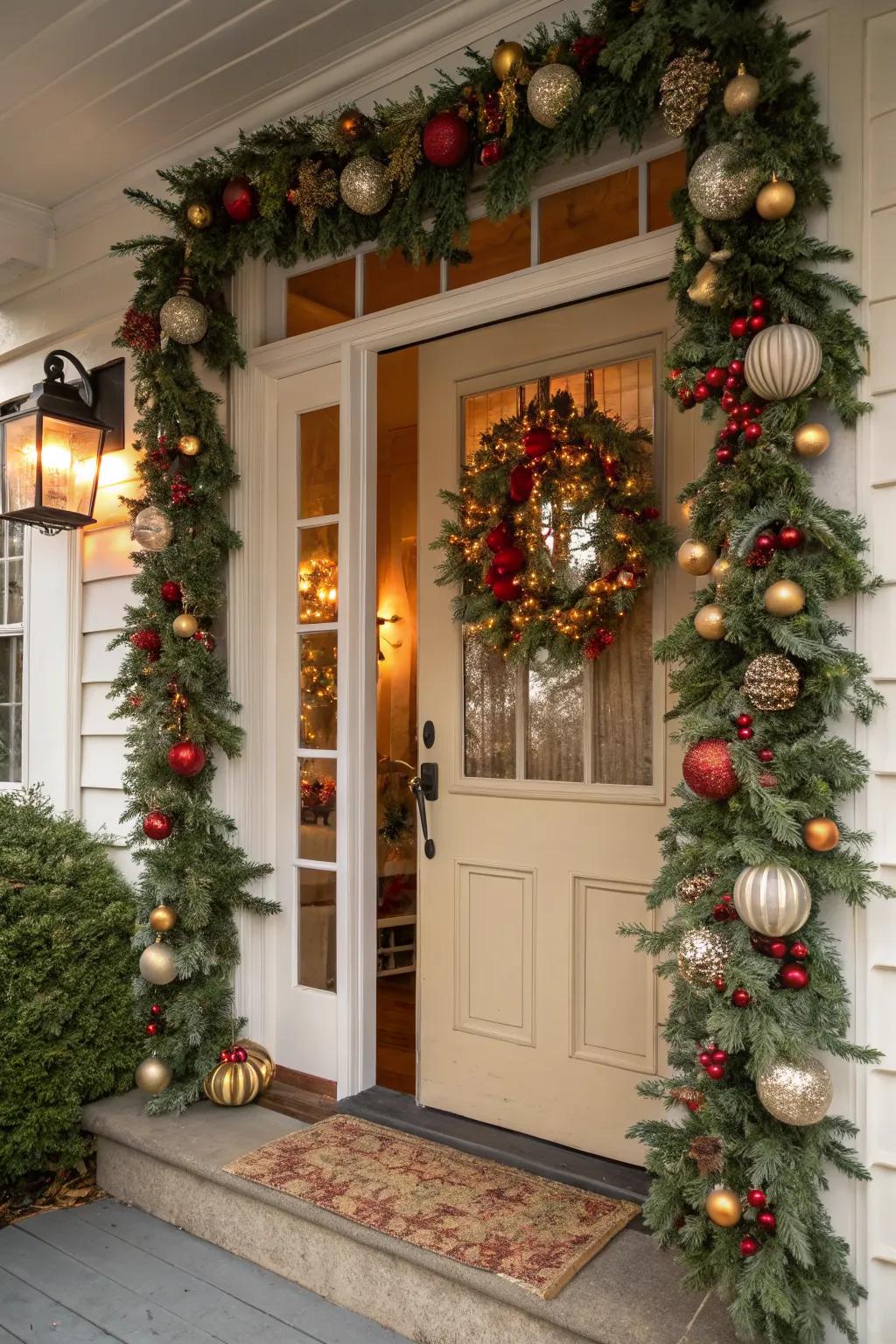 A vintage garland featuring antique decorations for a nostalgic feel.