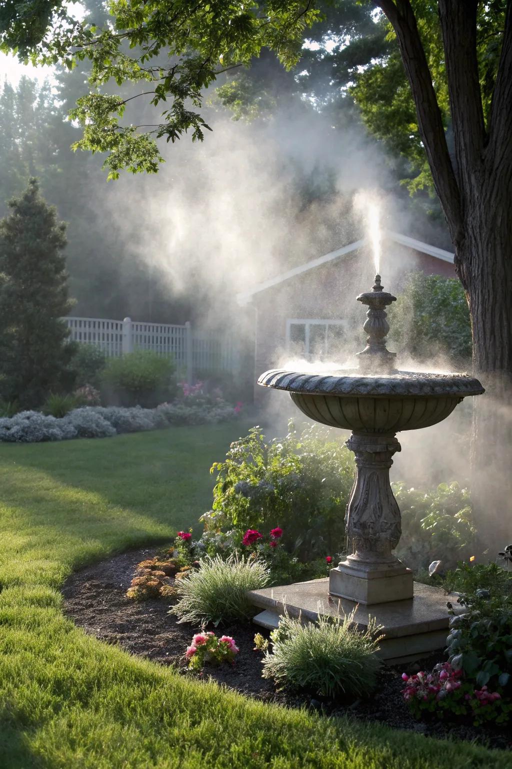 Mist fountains add a mystical and ethereal touch to entrances.