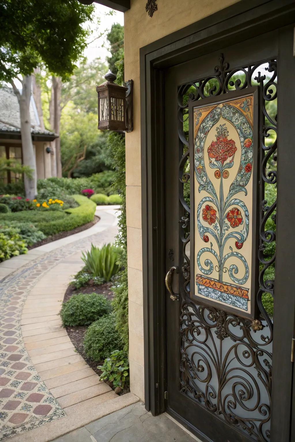 An artistic flourish plaque that turns your door into a canvas.