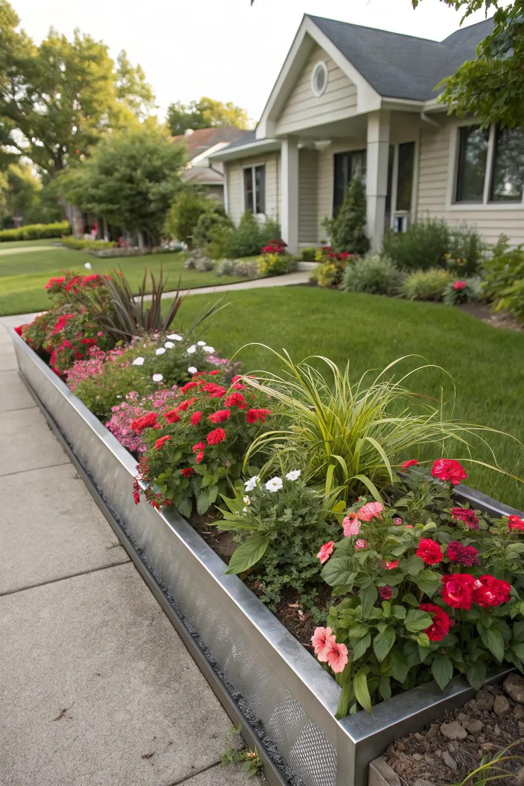 Metal borders offer a sleek, modern contrast.