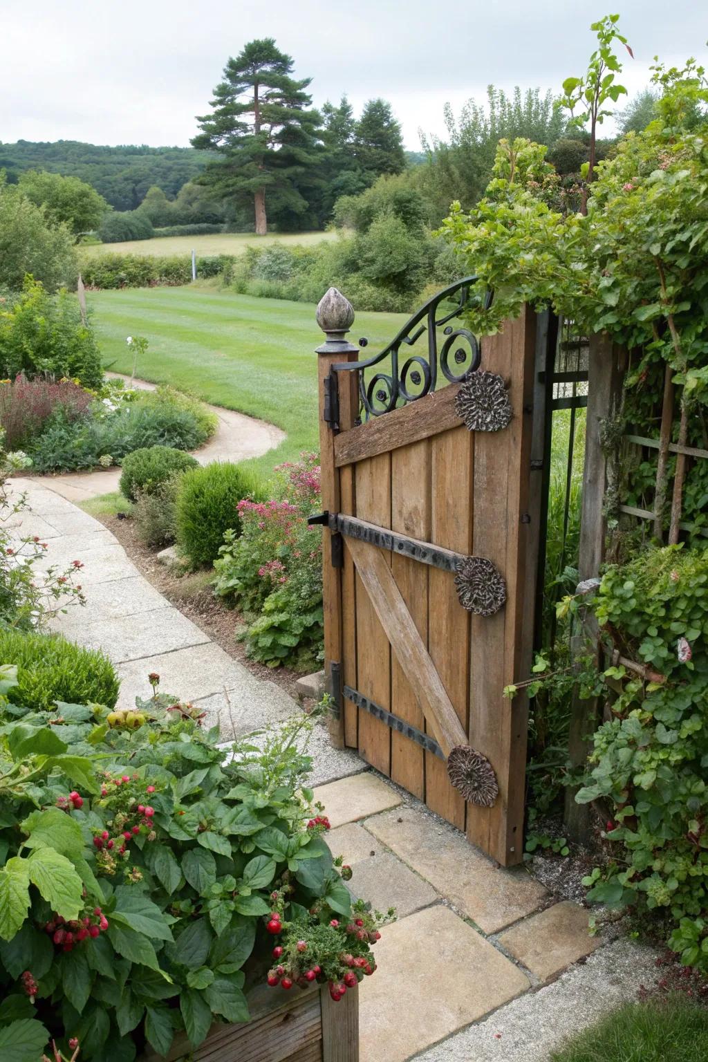A delightful entrance with edible landscaping.