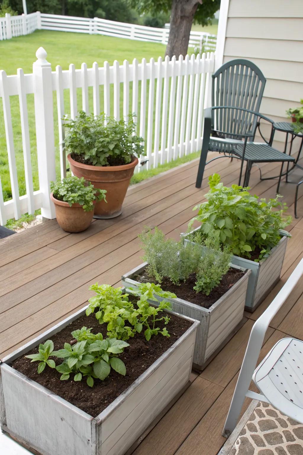 Enjoy fresh flavors with a patio herb garden.