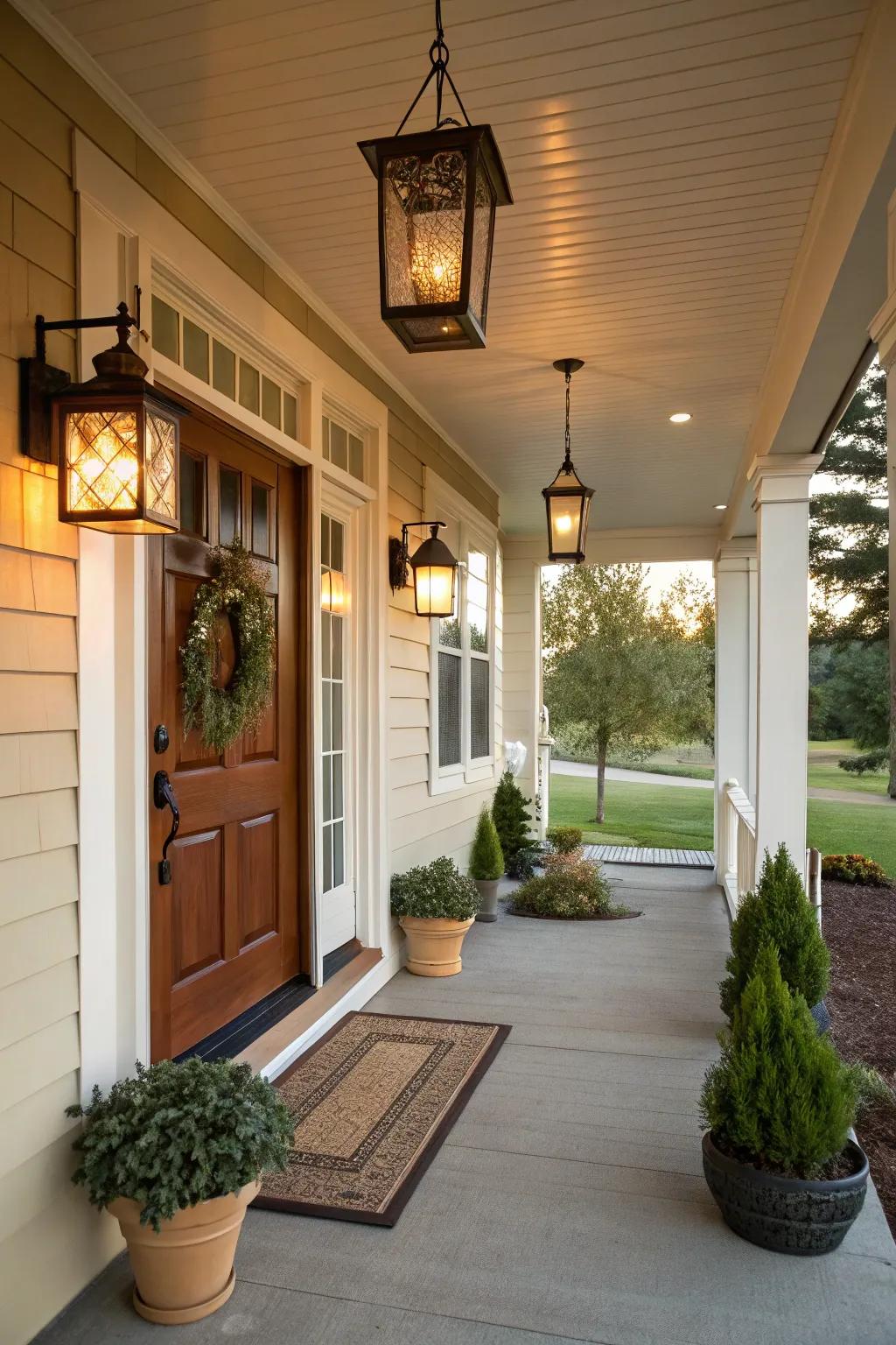 A coordinated entryway creates a harmonious look.