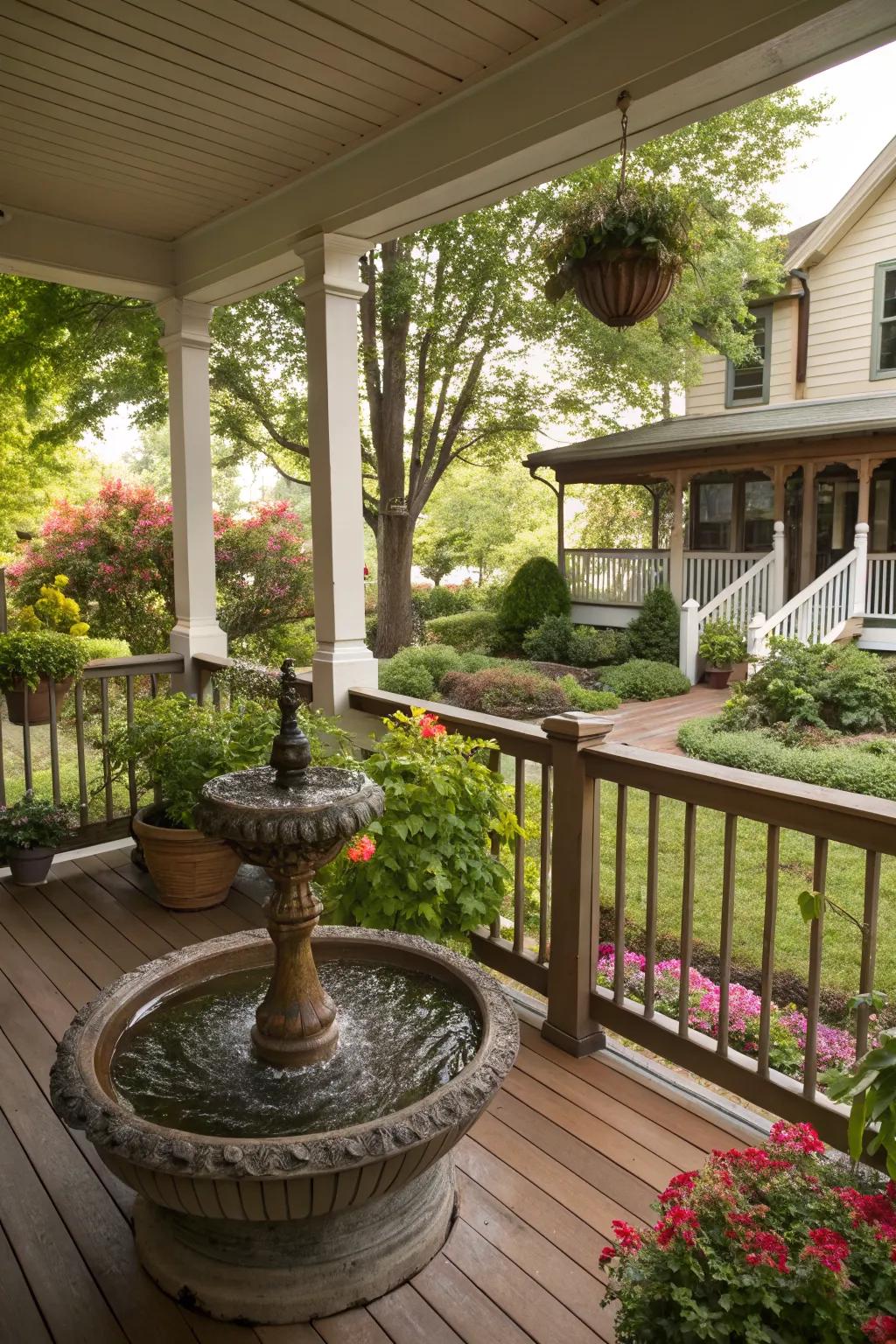 Add tranquility with a water feature.
