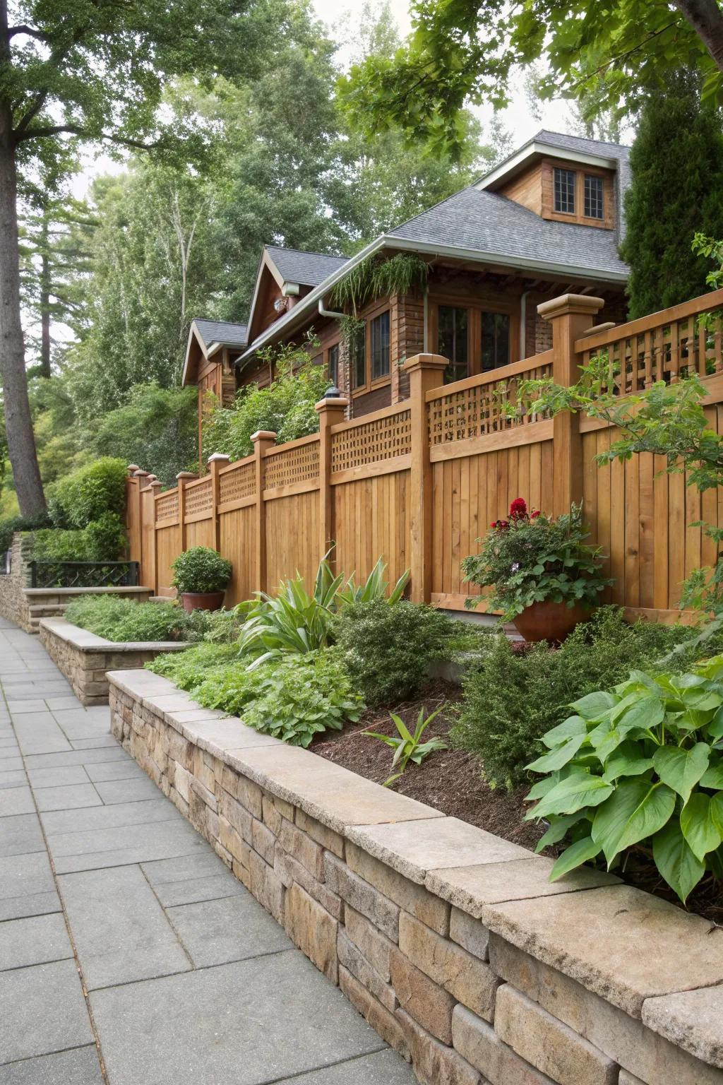 Enhance privacy with a charming fence addition.