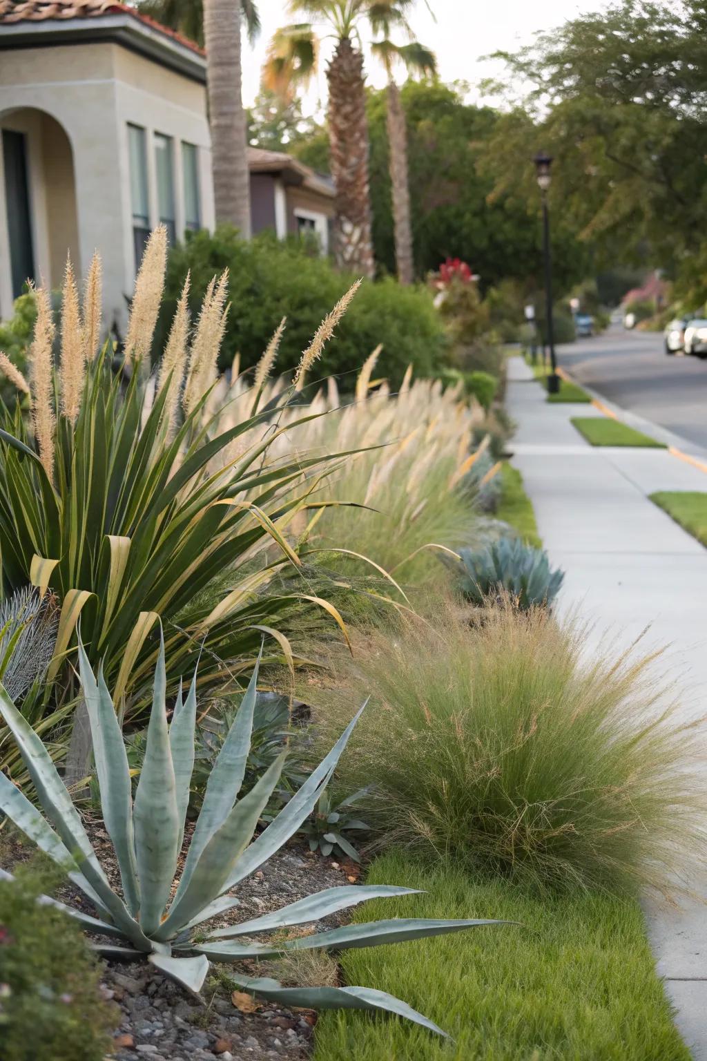Add texture with ornamental grasses.