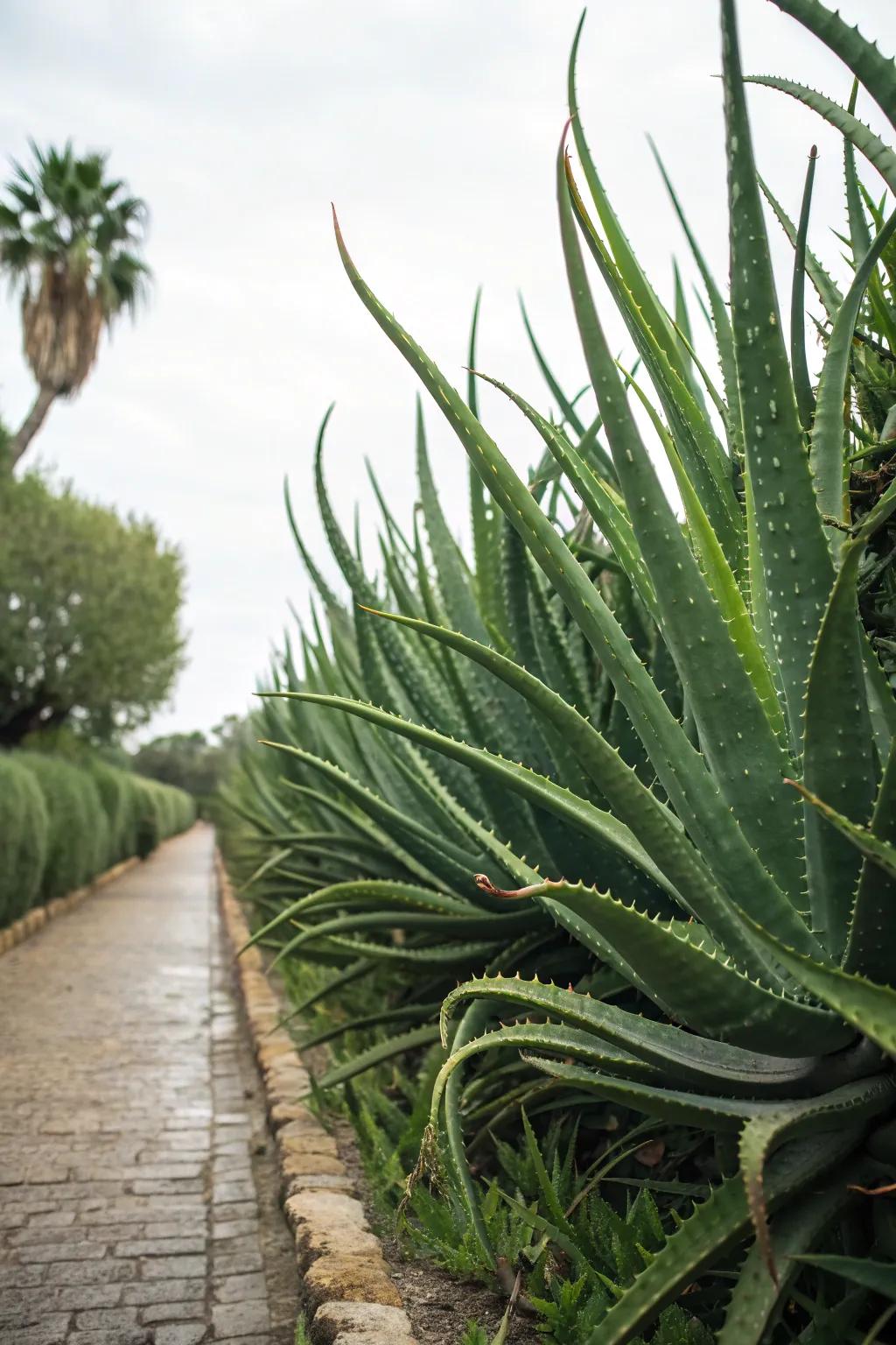 Aloe vera creating a natural privacy screen