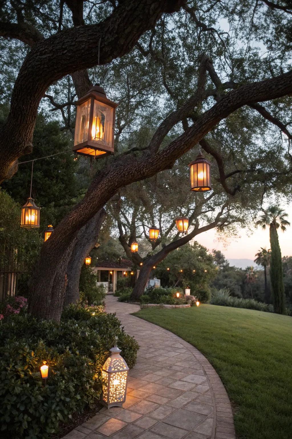 Infuse romance with charming hanging lanterns.