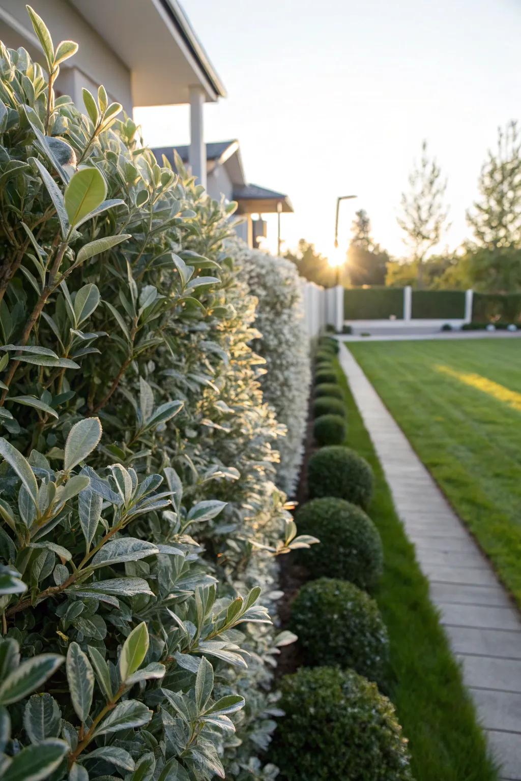 Silver Sheen Pittosporum: Add a touch of sparkle to your privacy.