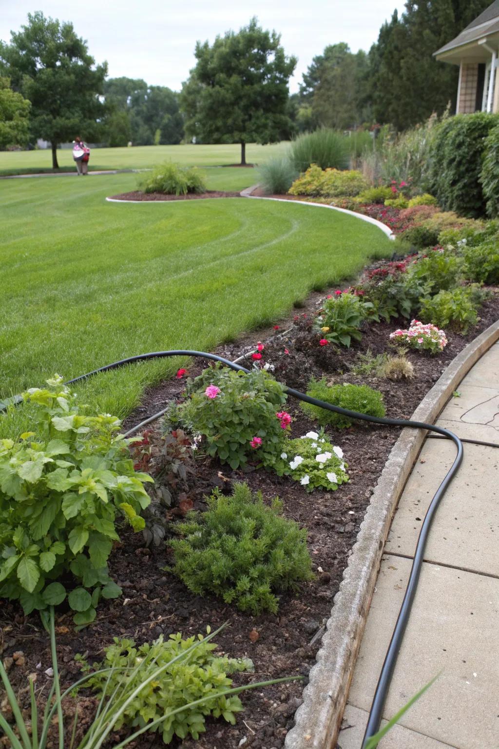 Drip irrigation keeps your garden hydrated effortlessly.