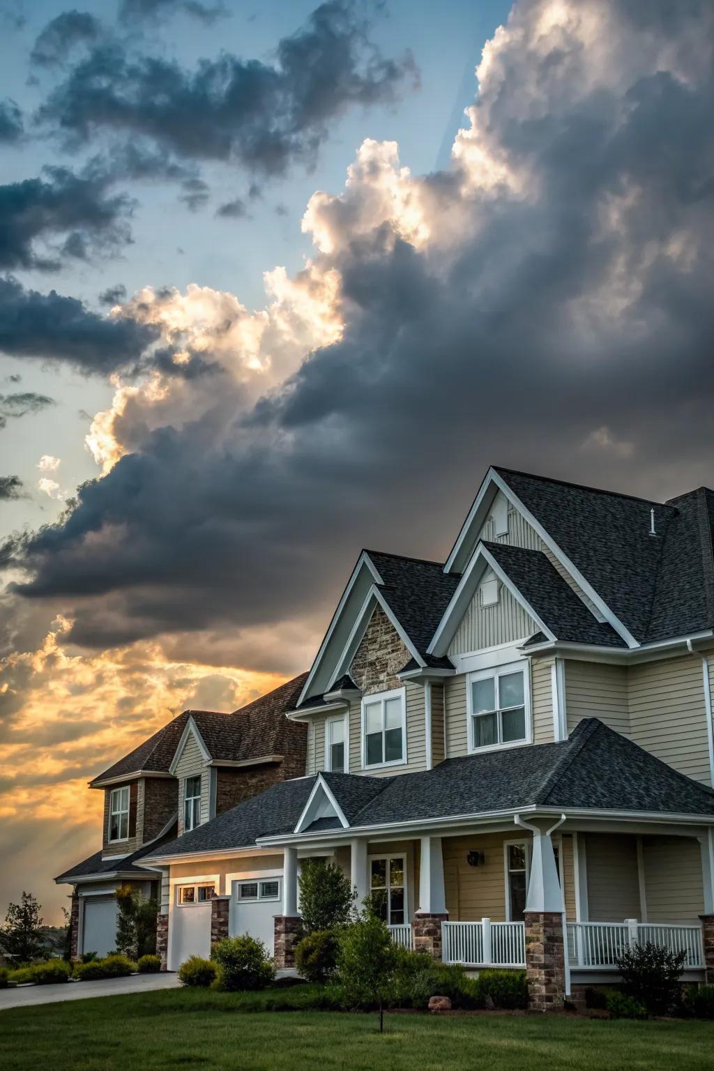 Striking silhouettes with peaked roof accents
